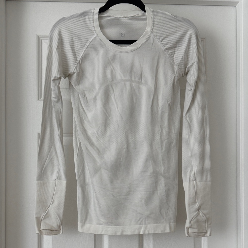 lululemon athletica White Long-Sleeve Seamless Crew Top